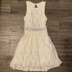 White fitted sparkly dress